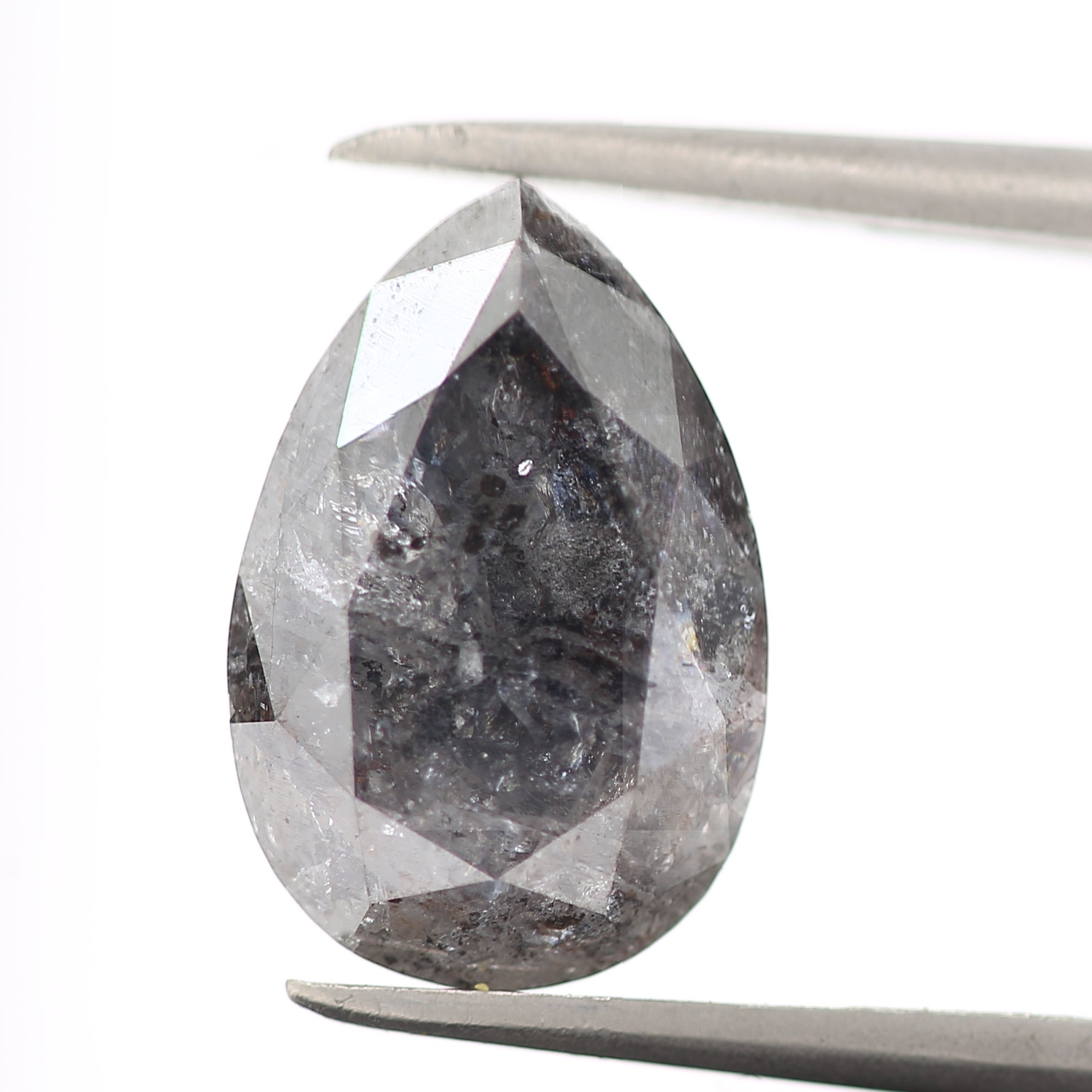 Salt and Pepper Diamond Fancy Gray Color 3.88 CT 12.50 x 8.30 x 5.30 MM Pear Cut Diamond! Natural Loose Diamond ! Christmas Gift for Her